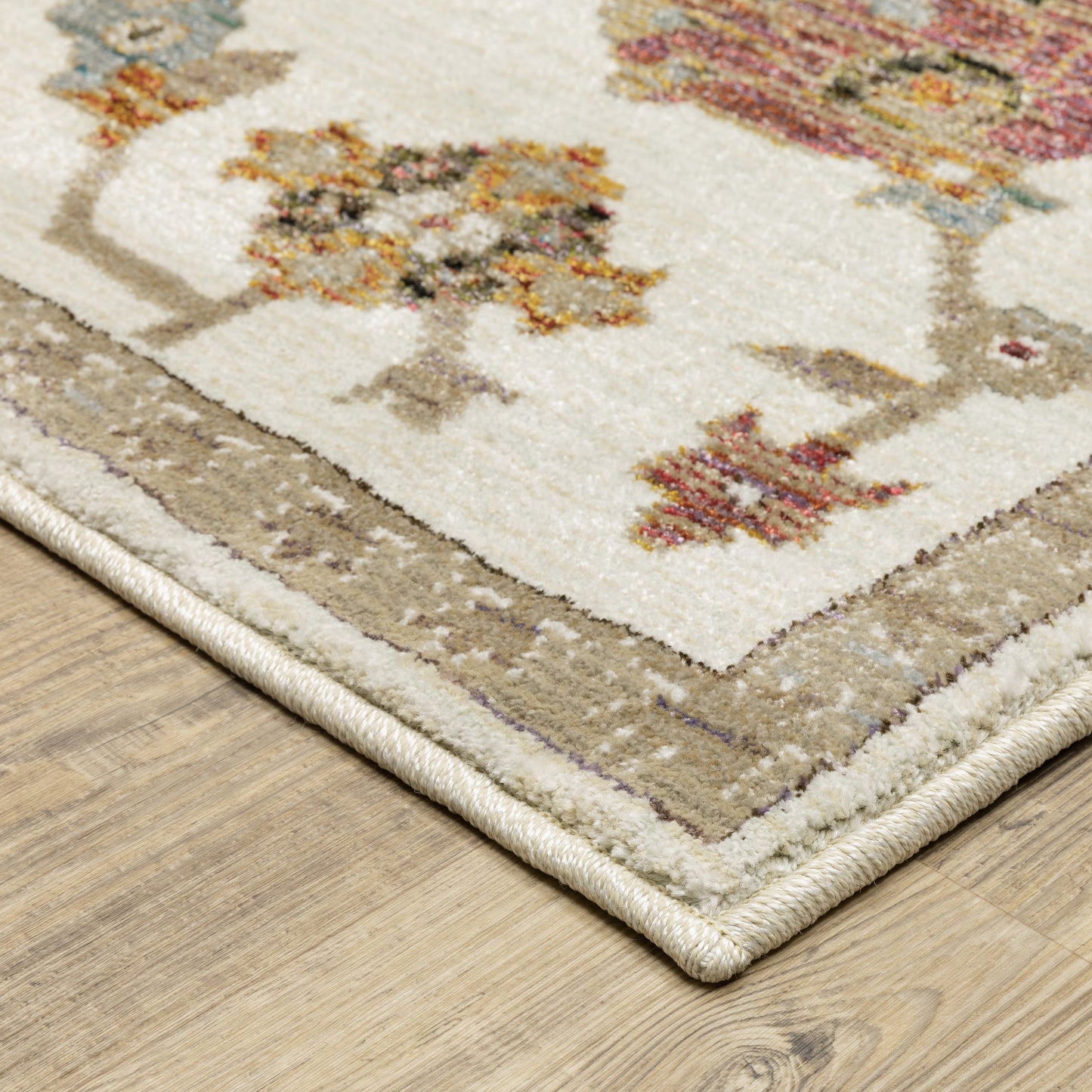 Andorra Oriental Ivory/ Multi Floral Cut Pile Rug