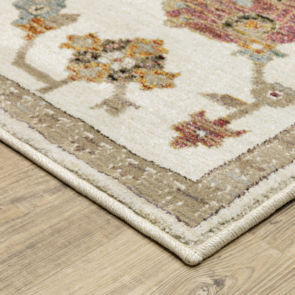 Andorra Oriental Ivory/ Multi Floral Cut Pile Rug