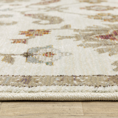 Andorra Oriental Ivory/ Multi Floral Cut Pile Rug