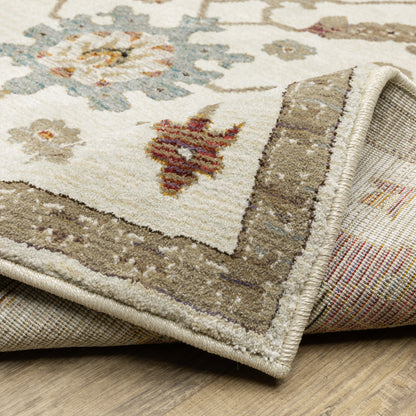 Andorra Oriental Ivory/ Multi Floral Cut Pile Rug