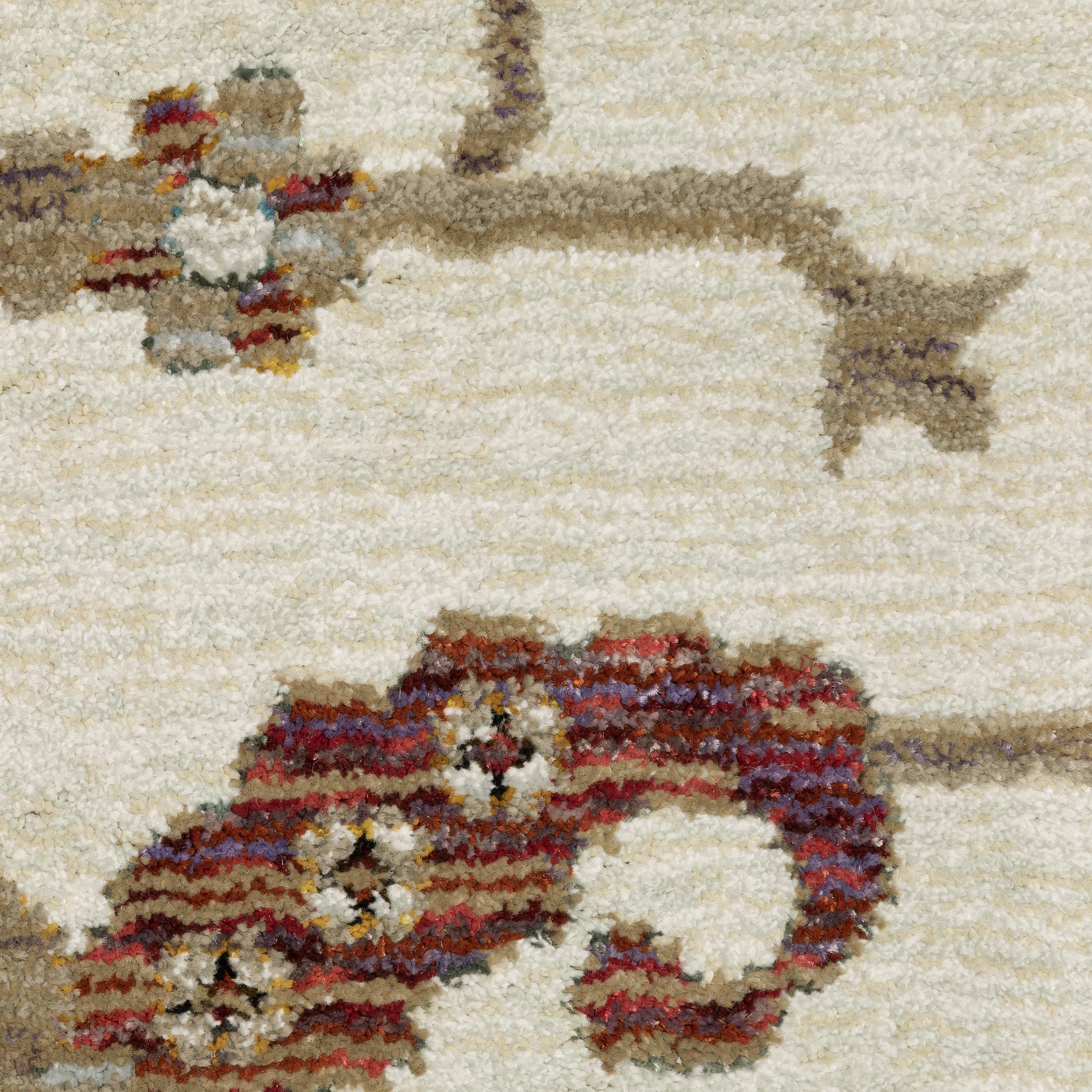 Andorra Oriental Ivory/ Multi Floral Cut Pile Rug