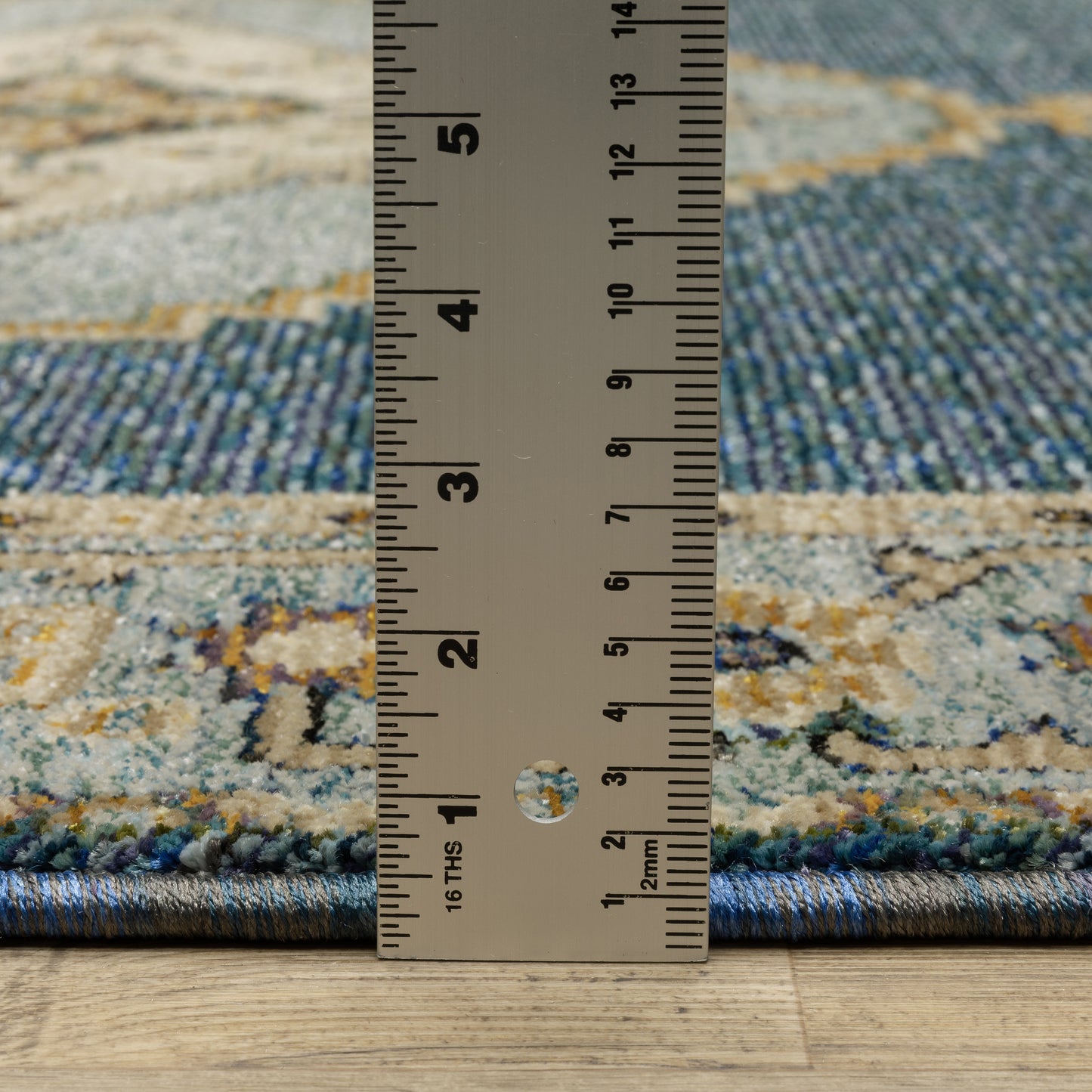 Andorra Medallion Blue/ Gold Oriental Cut Pile Rug