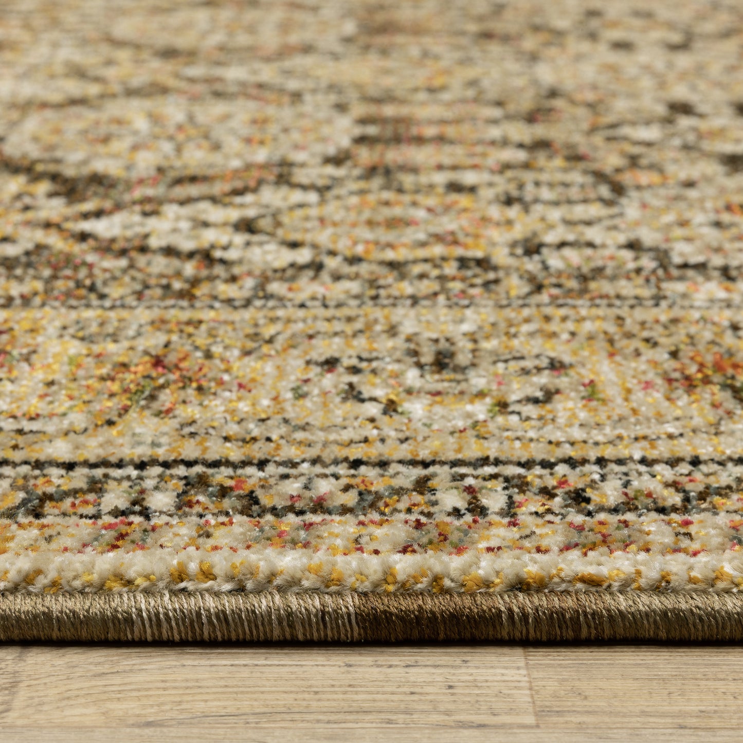 Andorra Oriental Brown/ Gold Cut Pile Rug
