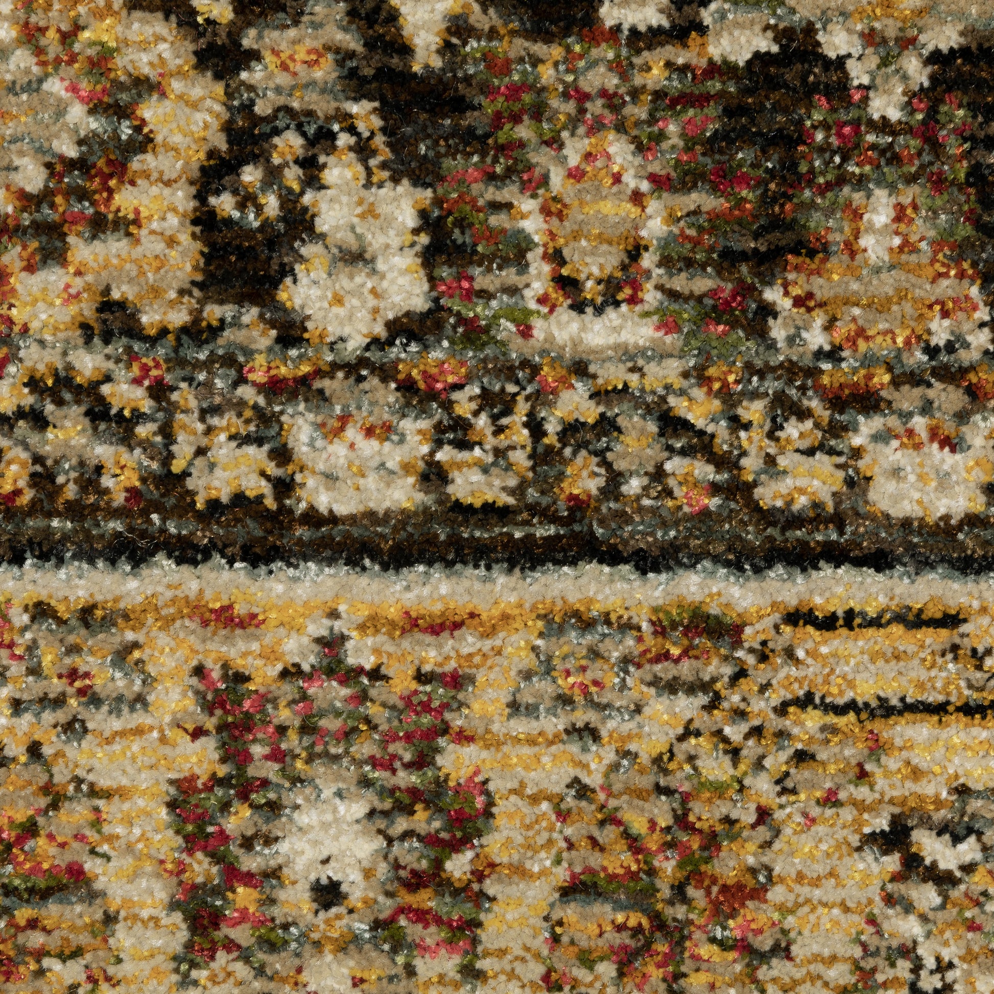 Andorra Oriental Brown/ Gold Cut Pile Rug