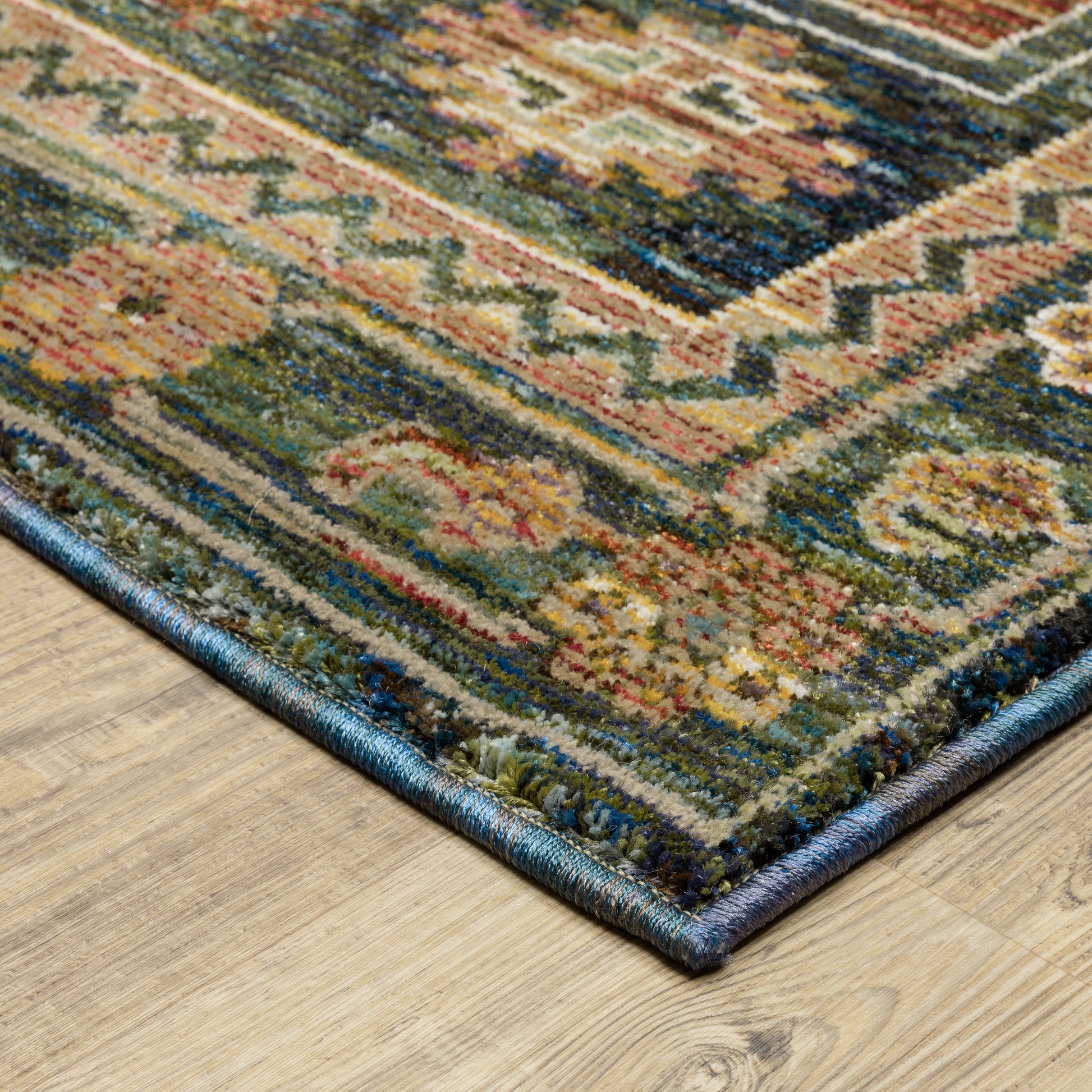 Andorra Southwest/Lodge Blue/ Multi Medallion Cut Pile Rug