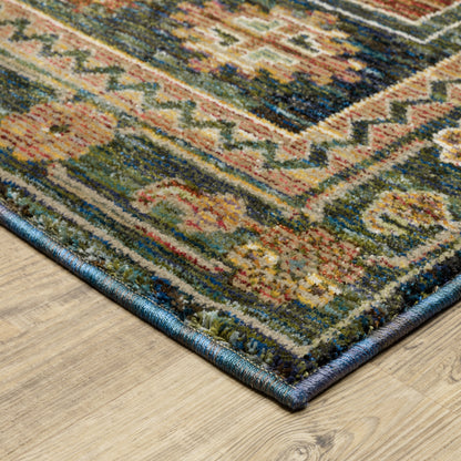 Andorra Southwest/Lodge Blue/ Multi Medallion Cut Pile Rug