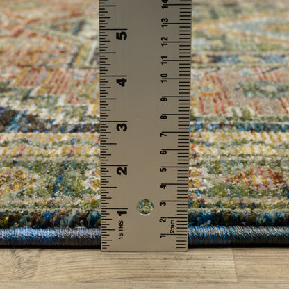 Andorra Southwest/Lodge Blue/ Multi Medallion Cut Pile Rug