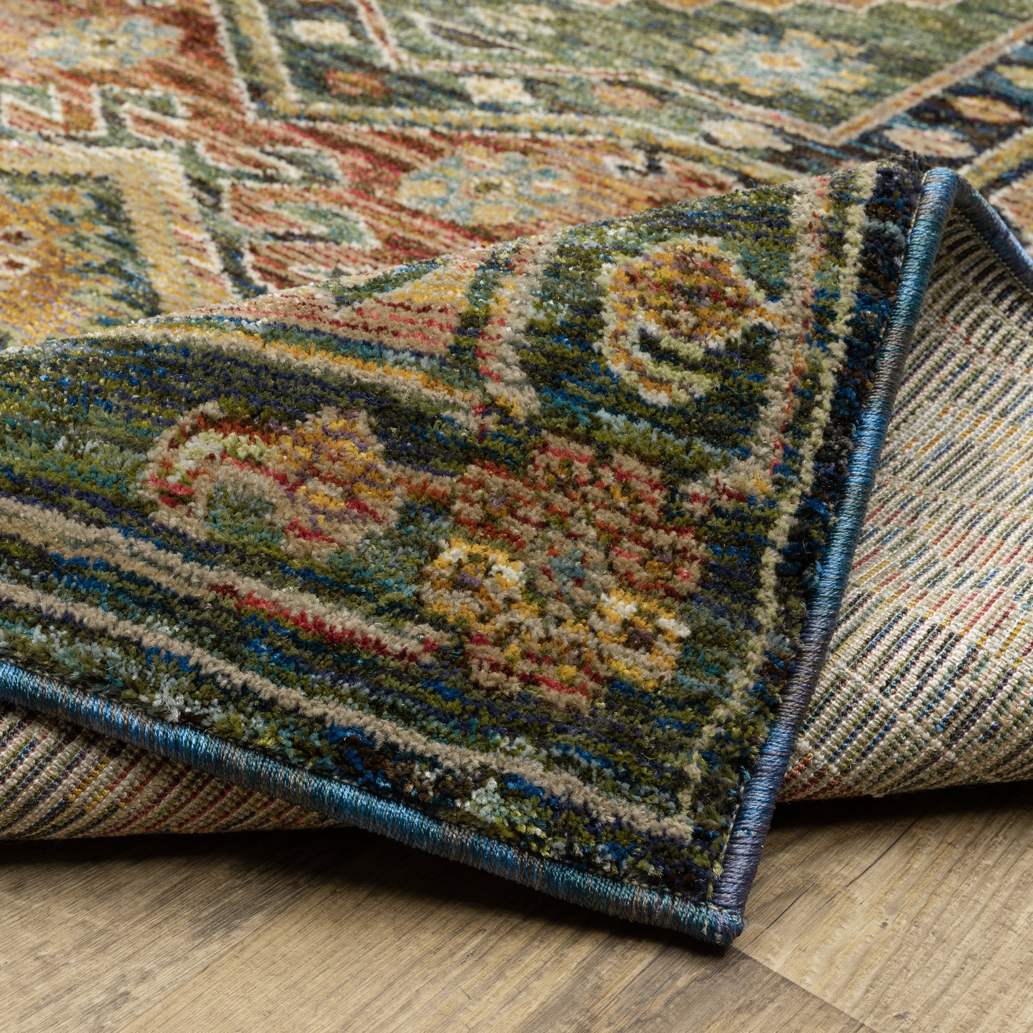 Andorra Southwest/Lodge Blue/ Multi Medallion Cut Pile Rug