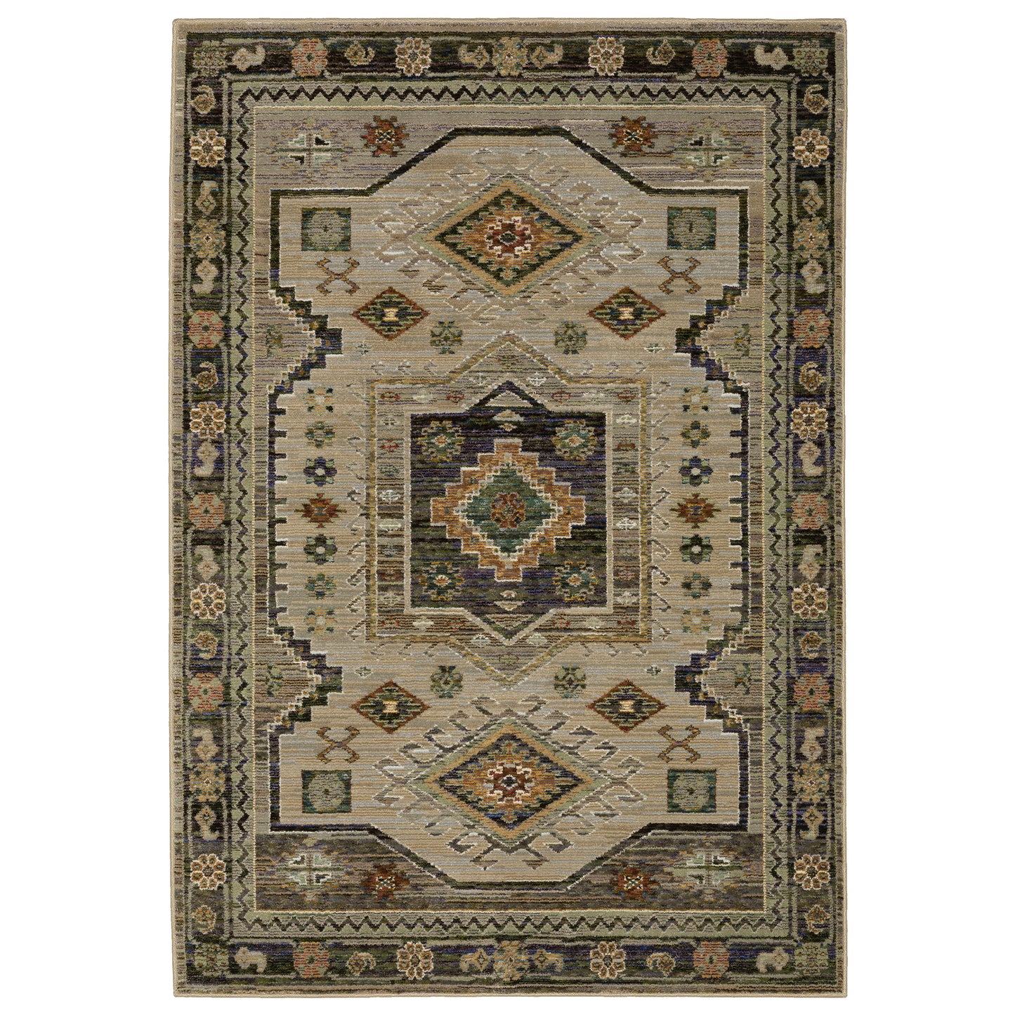 Andorra 2442D Green Southwest/Lodge Rug