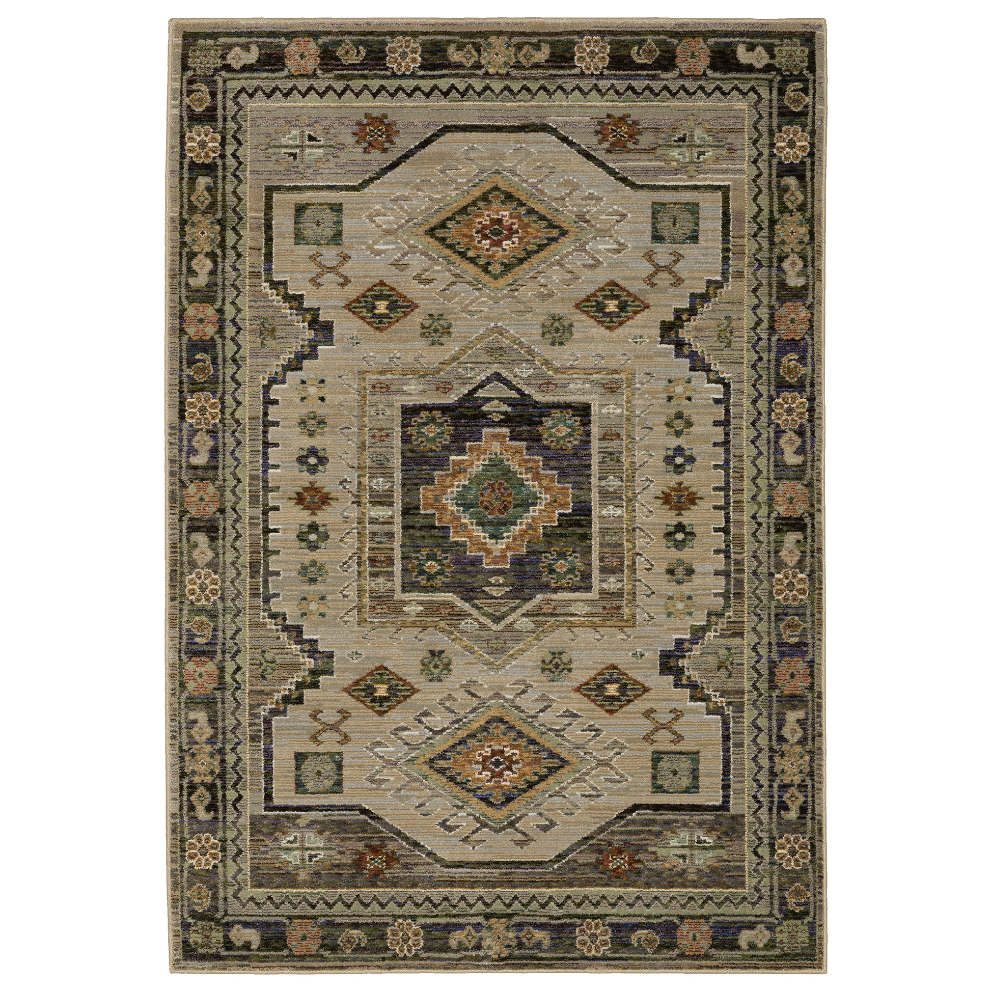 Andorra 2442D Green Southwest/Lodge Rug