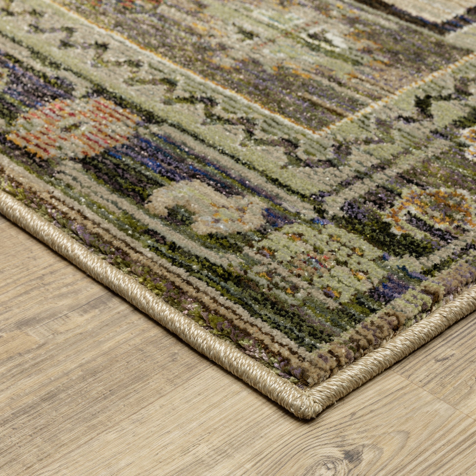 Andorra Southwest/Lodge Green/ Multi Medallion Cut Pile Rug