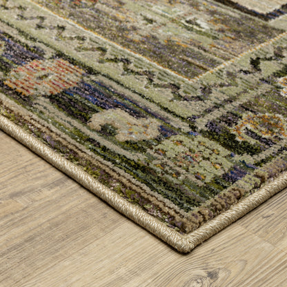 Andorra Southwest/Lodge Green/ Multi Medallion Cut Pile Rug