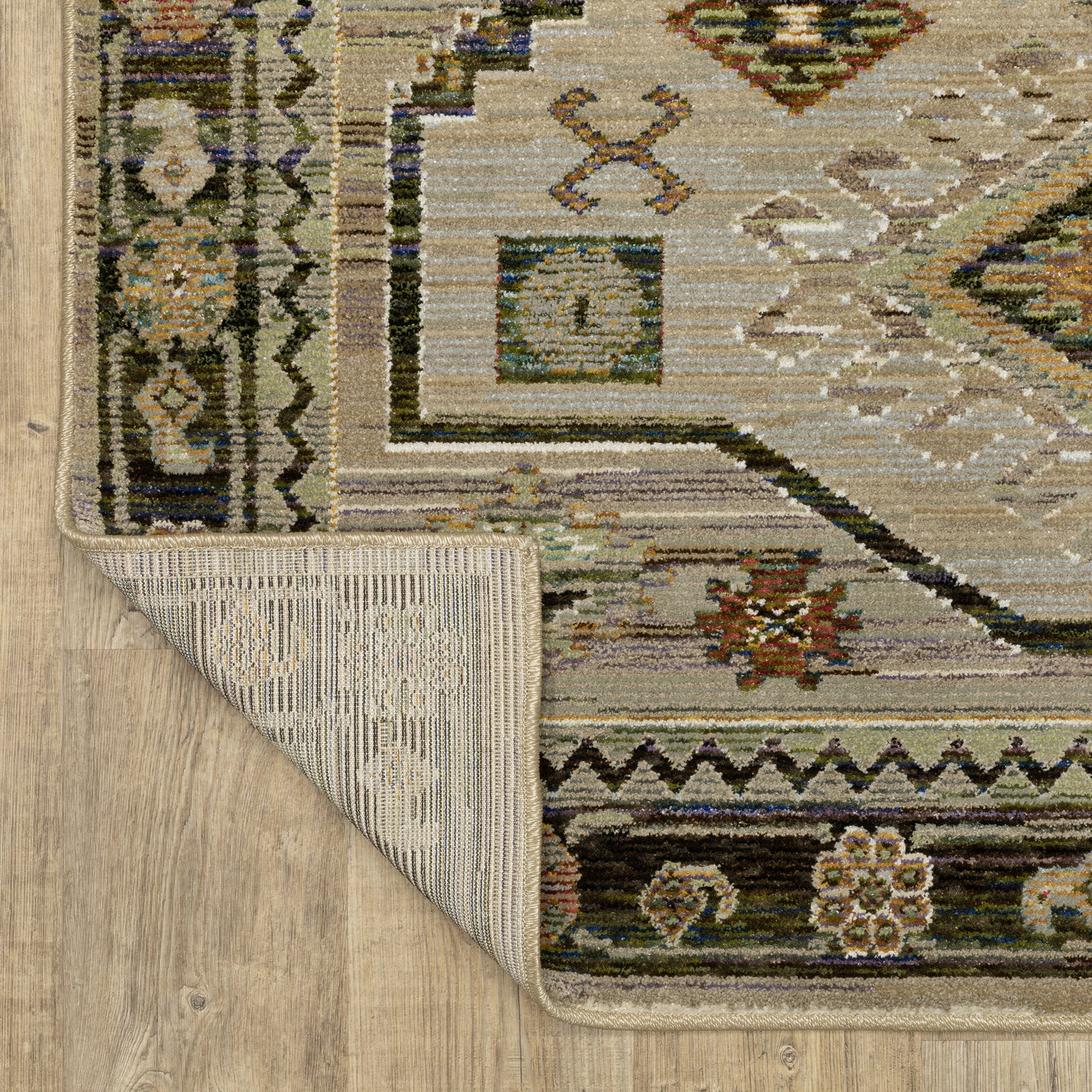 Andorra Southwest/Lodge Green/ Multi Medallion Cut Pile Rug