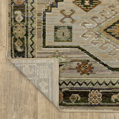 Andorra Southwest/Lodge Green/ Multi Medallion Cut Pile Rug
