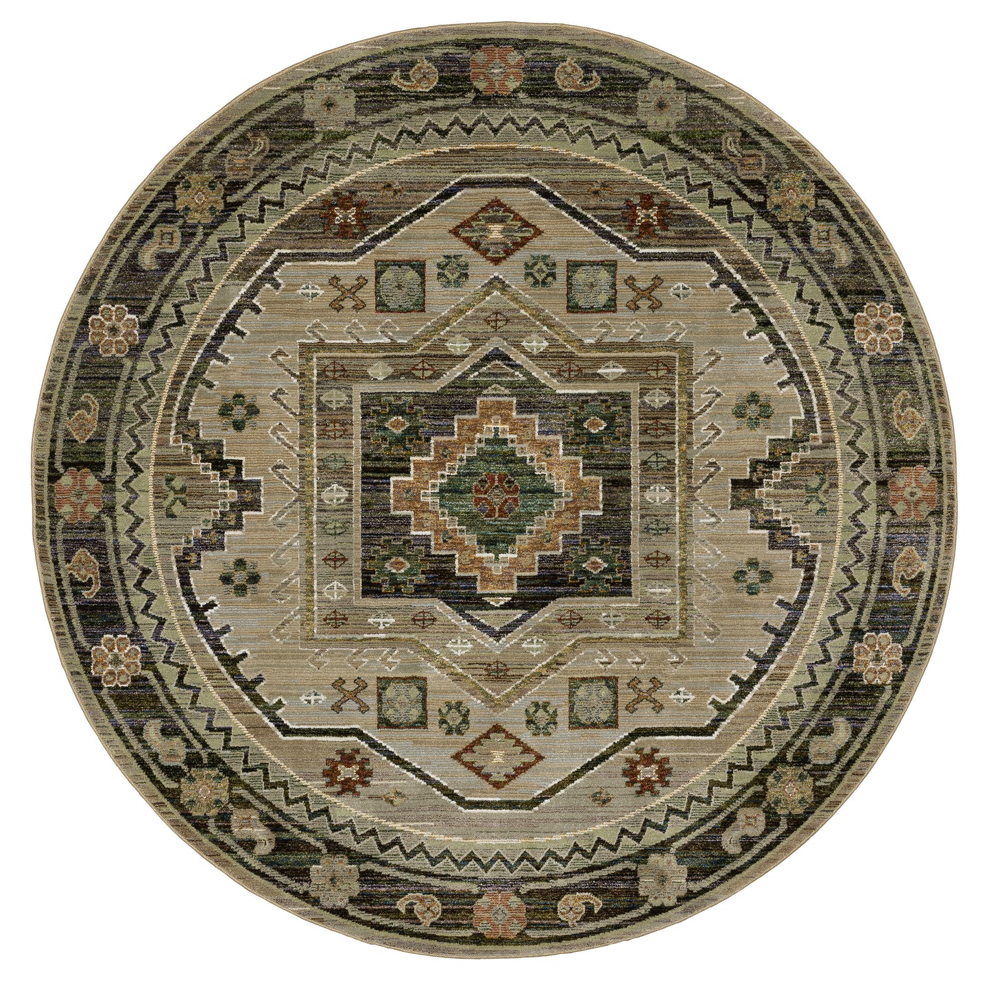 Andorra 2442D Green Southwest/Lodge Rug