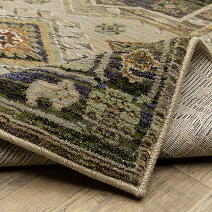 Andorra Southwest/Lodge Green/ Multi Medallion Cut Pile Rug