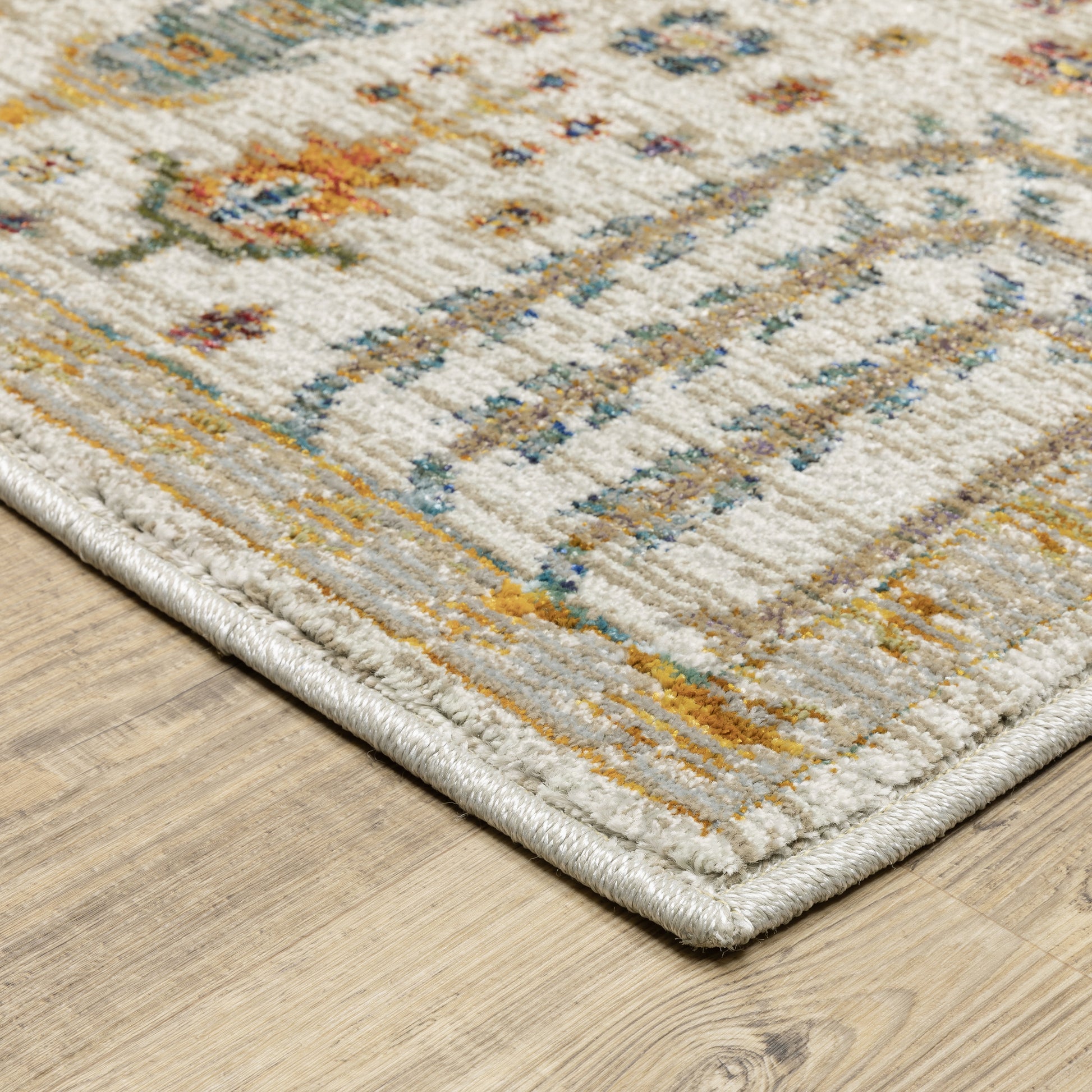 Andorra Botanical Ivory/ Multi Floral Cut Pile Rug