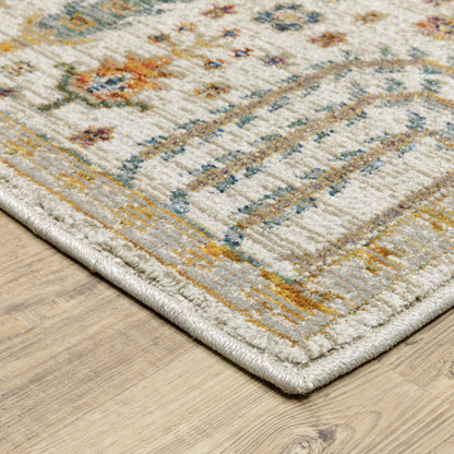 Andorra Botanical Ivory/ Multi Floral Cut Pile Rug