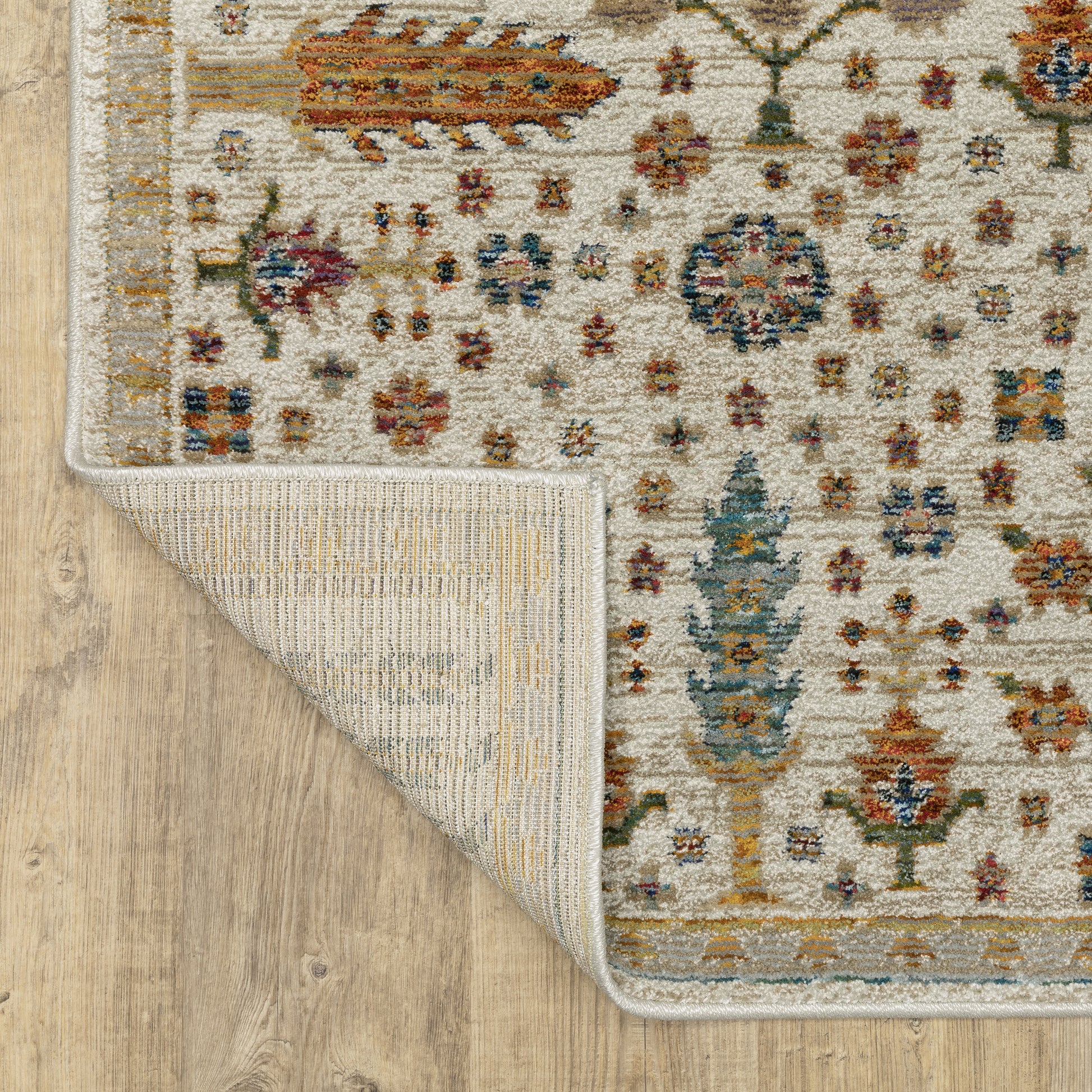 Andorra Botanical Ivory/ Multi Floral Cut Pile Rug