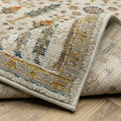 Andorra Botanical Ivory/ Multi Floral Cut Pile Rug