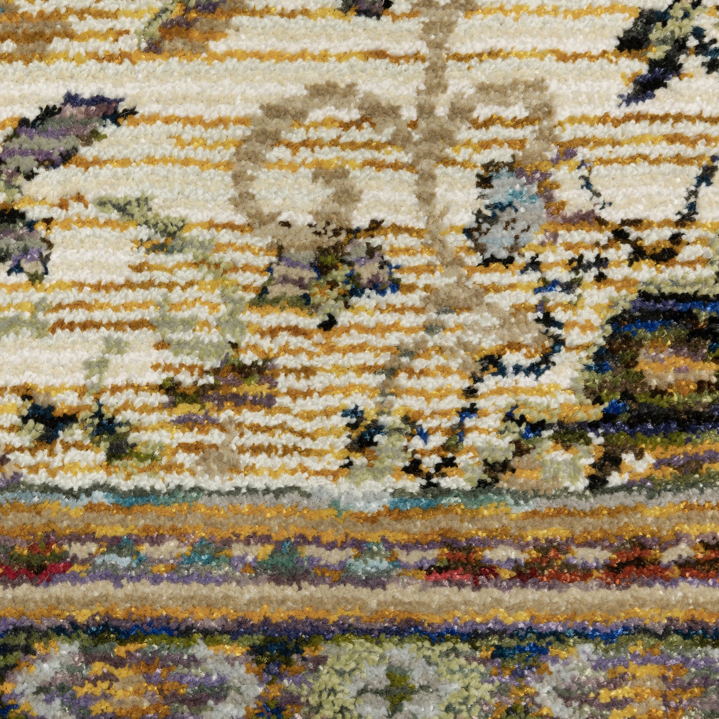 Andorra Medallion Ivory/ Blue Oriental Cut Pile Rug
