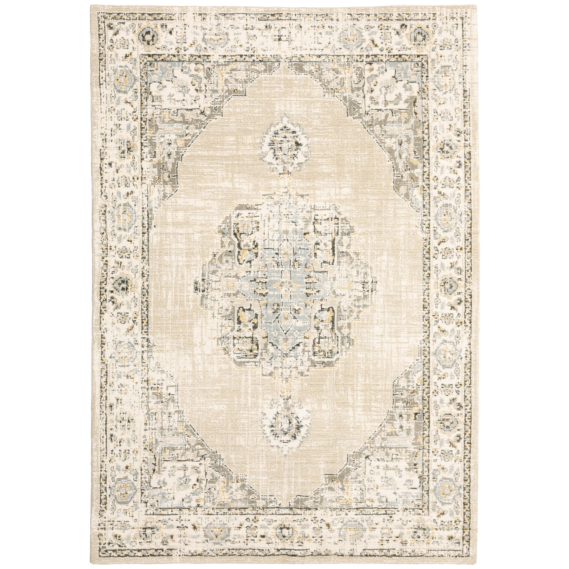 Andorra 303D0 Beige Medallion Rug