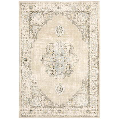 Andorra 303D0 Beige Medallion Rug