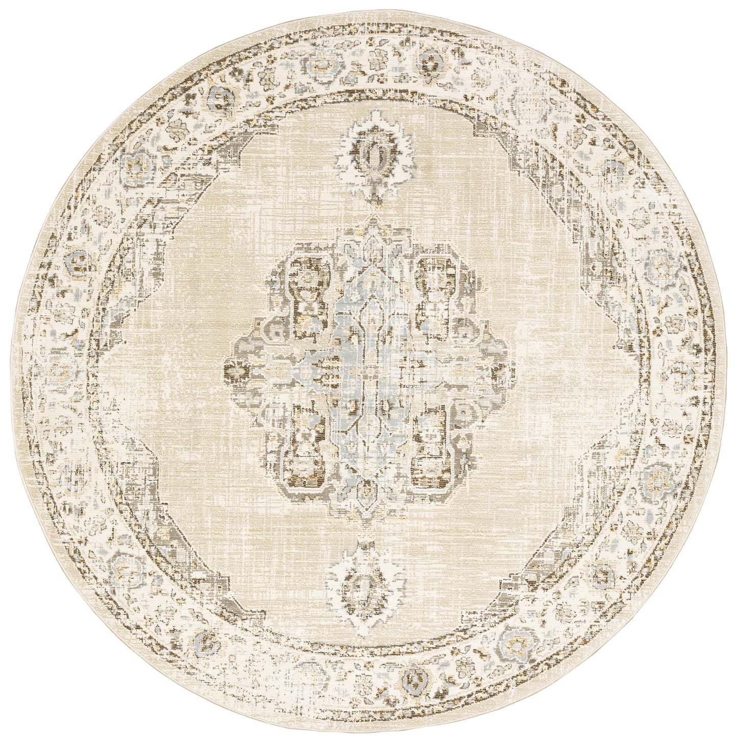 Andorra 303D0 Beige Medallion Rug