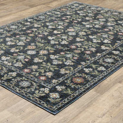 Andorra Floral Blue/ Multi Cut Pile Rug