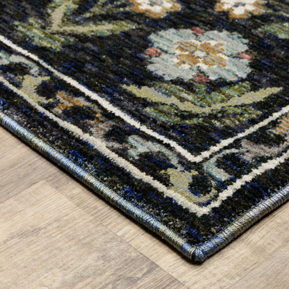 Andorra Floral Blue/ Multi Cut Pile Rug