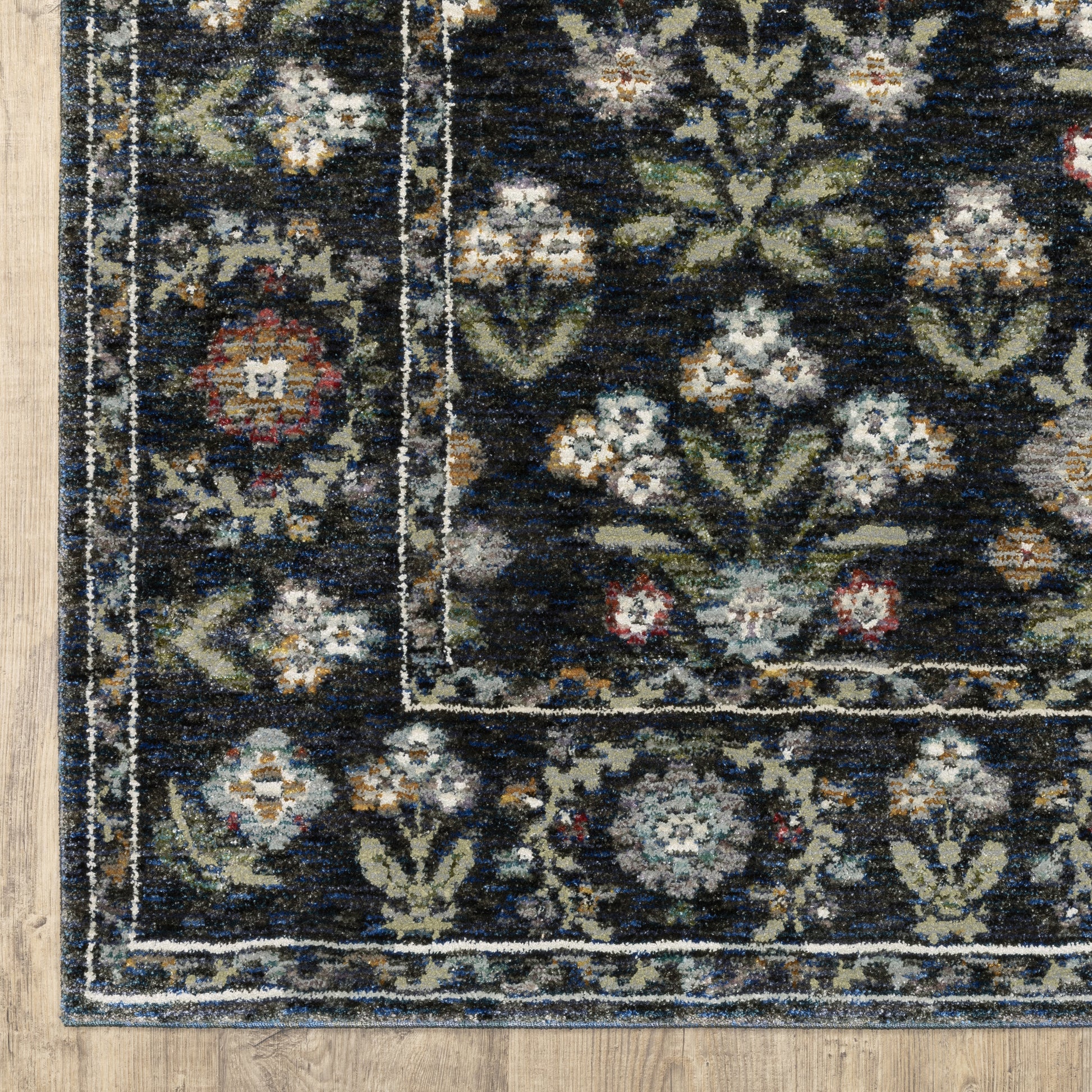 Andorra Floral Blue/ Multi Cut Pile Rug