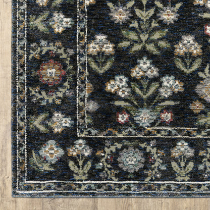 Andorra Floral Blue/ Multi Cut Pile Rug