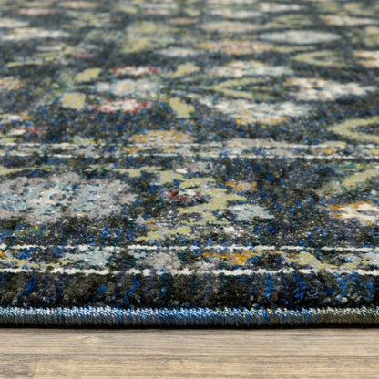 Andorra Floral Blue/ Multi Cut Pile Rug