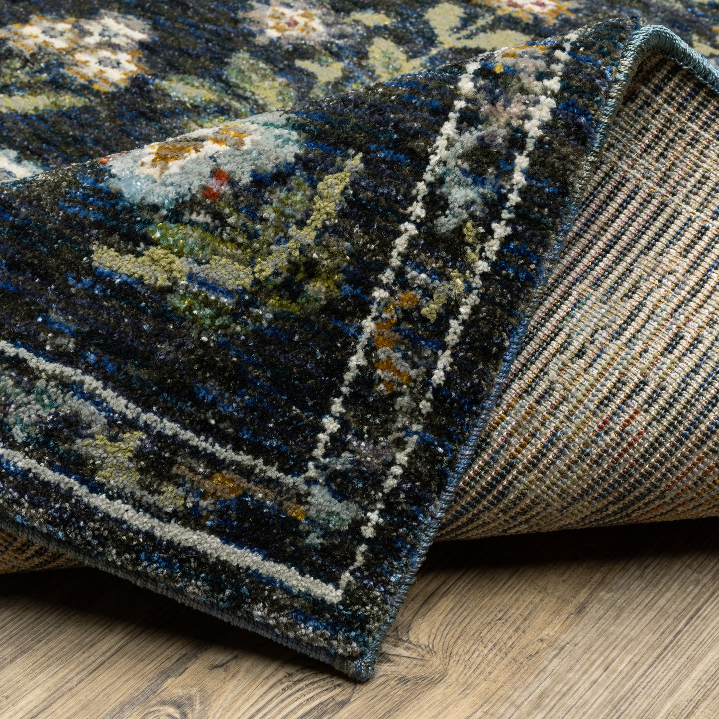Andorra Floral Blue/ Multi Cut Pile Rug