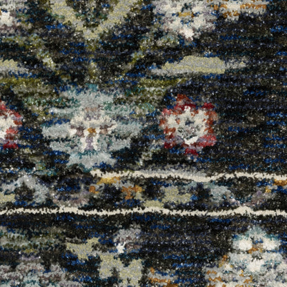 Andorra Floral Blue/ Multi Cut Pile Rug