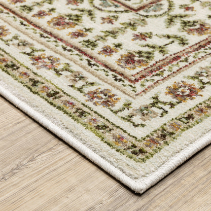 Andorra Floral Ivory/ Red Cut Pile Rug