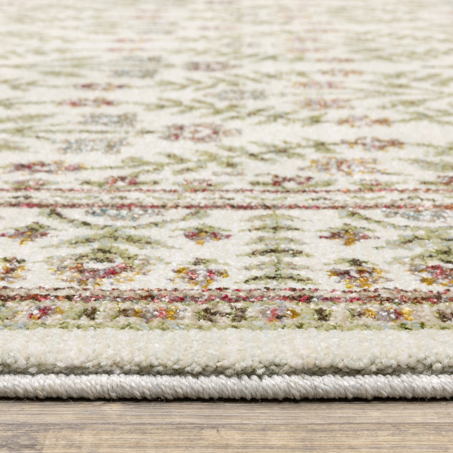 Andorra Floral Ivory/ Red Cut Pile Rug