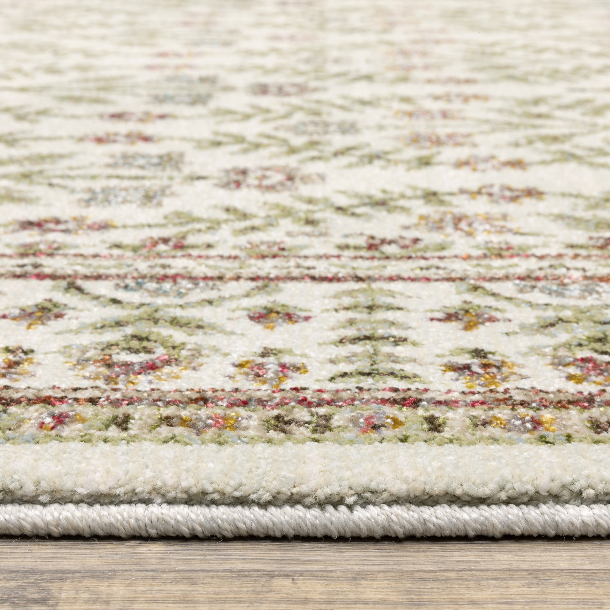 Andorra Floral Ivory/ Red Cut Pile Rug