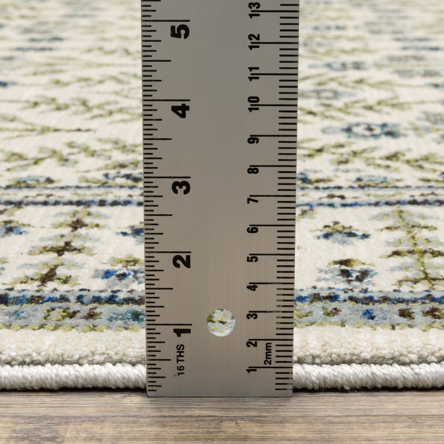 Andorra Floral Ivory/ Blue Cut Pile Rug