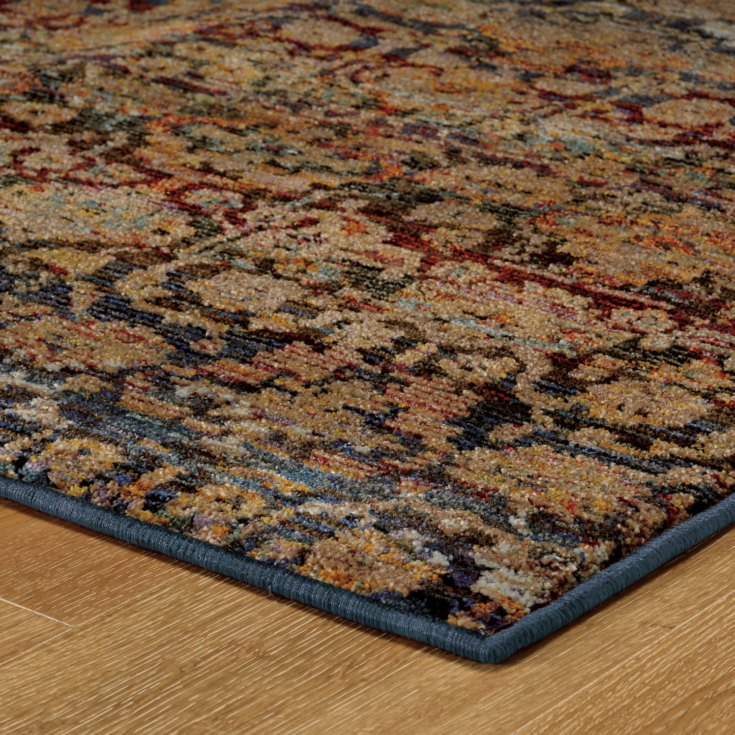 Andorra Ombre Multi/ Blue Abstract Cut Pile Rug