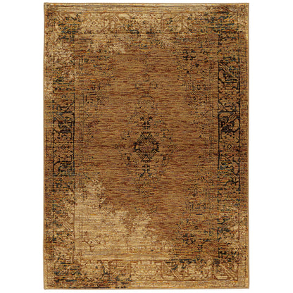 Andorra 6845D Gold Distressed Rug