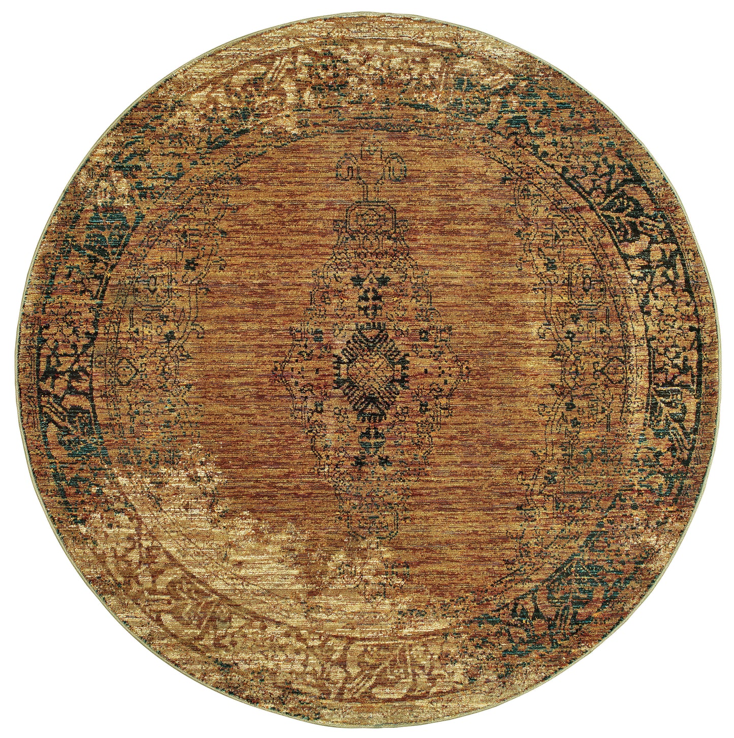 Andorra 6845D Gold Distressed Rug