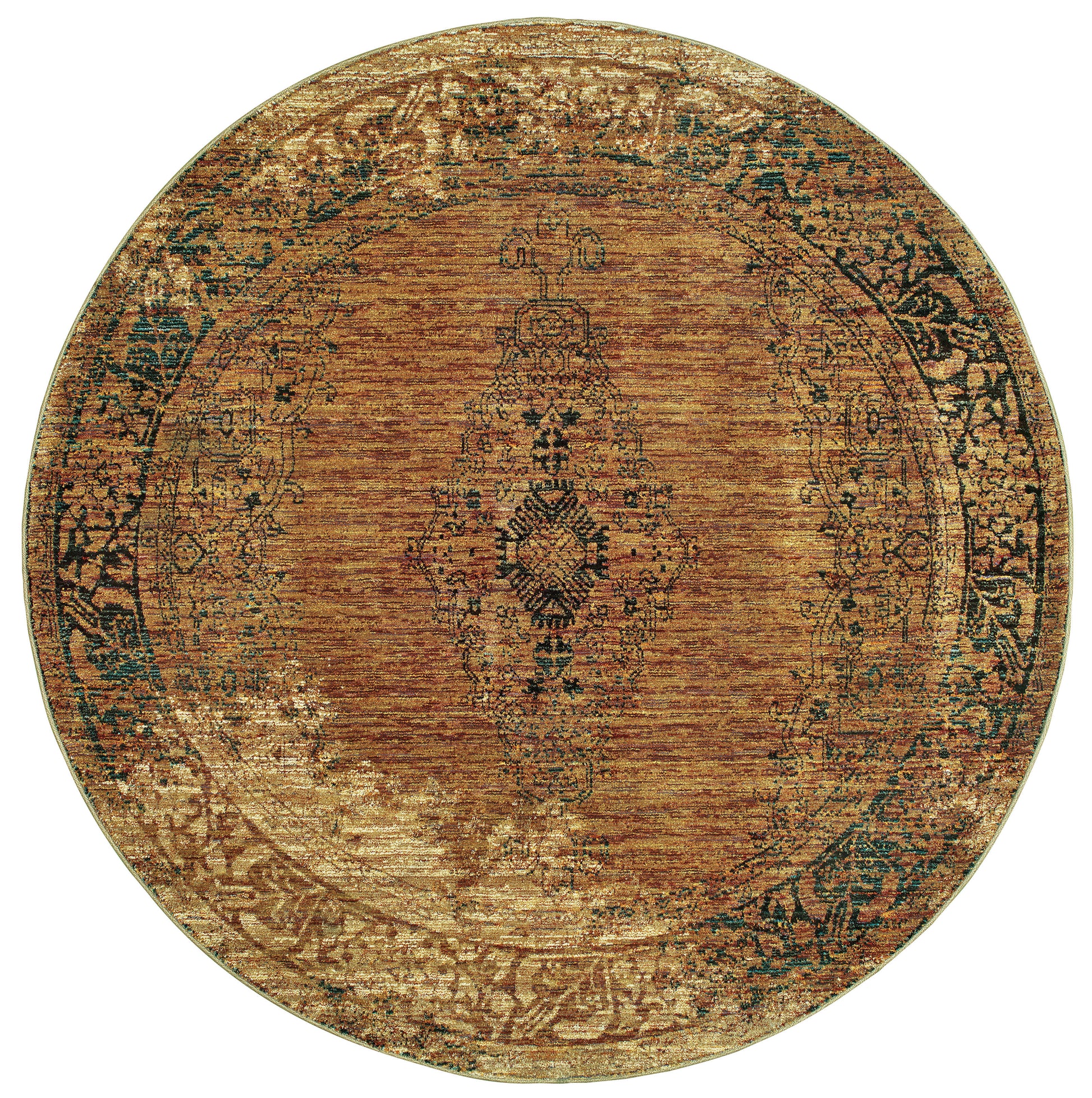 Andorra 6845D Gold Distressed Rug