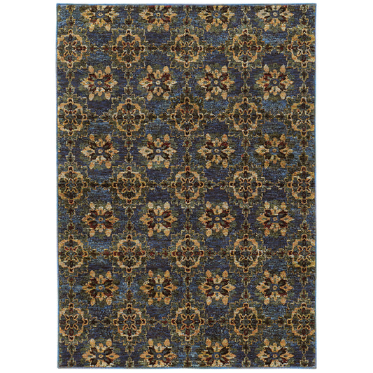 Andorra 6883C Blue Medallion Rug