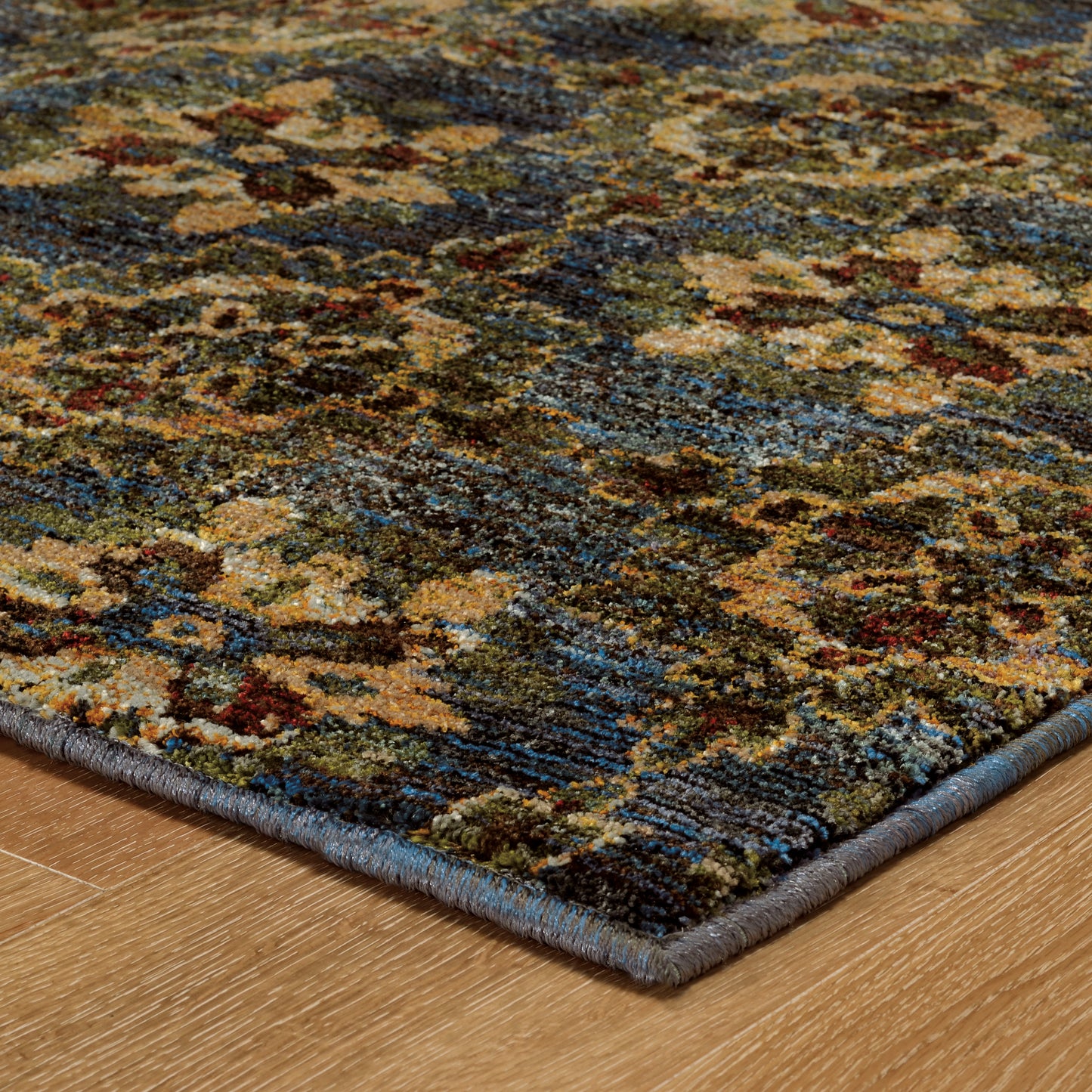 Andorra Medallion Blue/ Gold Cut Pile Rug