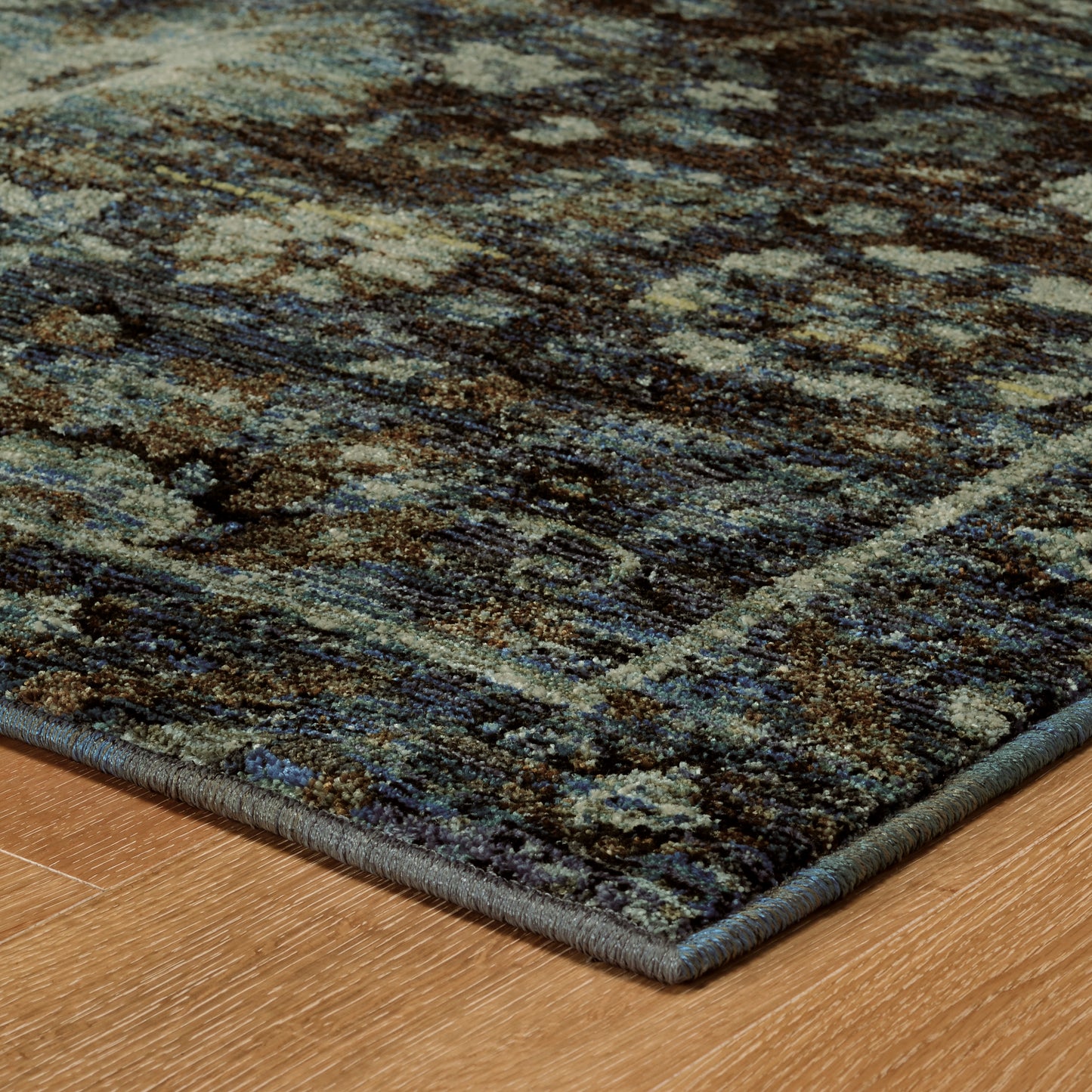 Andorra Overdyed Navy/ Blue Oriental Cut Pile Rug