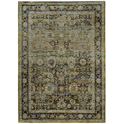 Andorra 7125C Green Distressed Rug