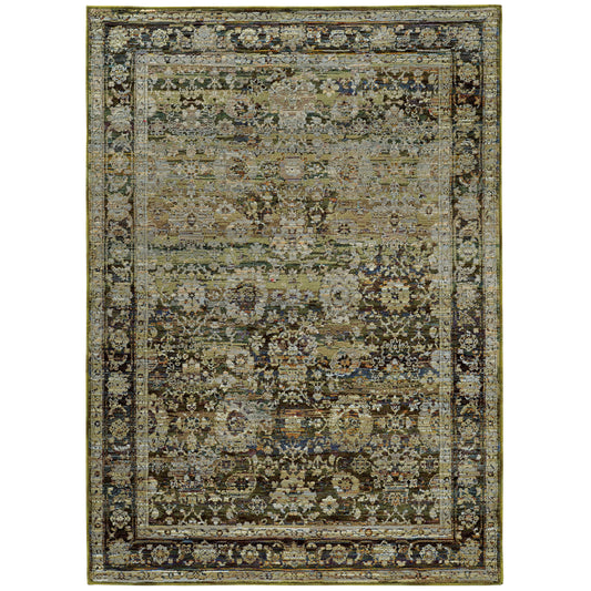 Andorra 7125C Green Distressed Rug