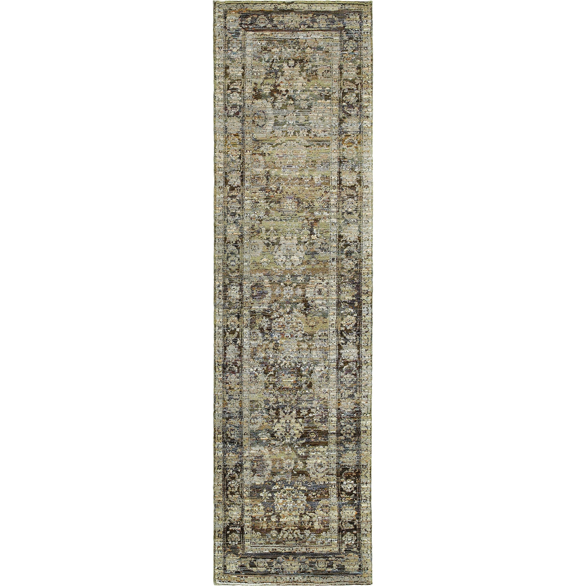 Andorra 7125C Green Distressed Rug