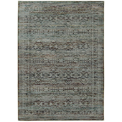 Andorra 7127A Blue Distressed Rug